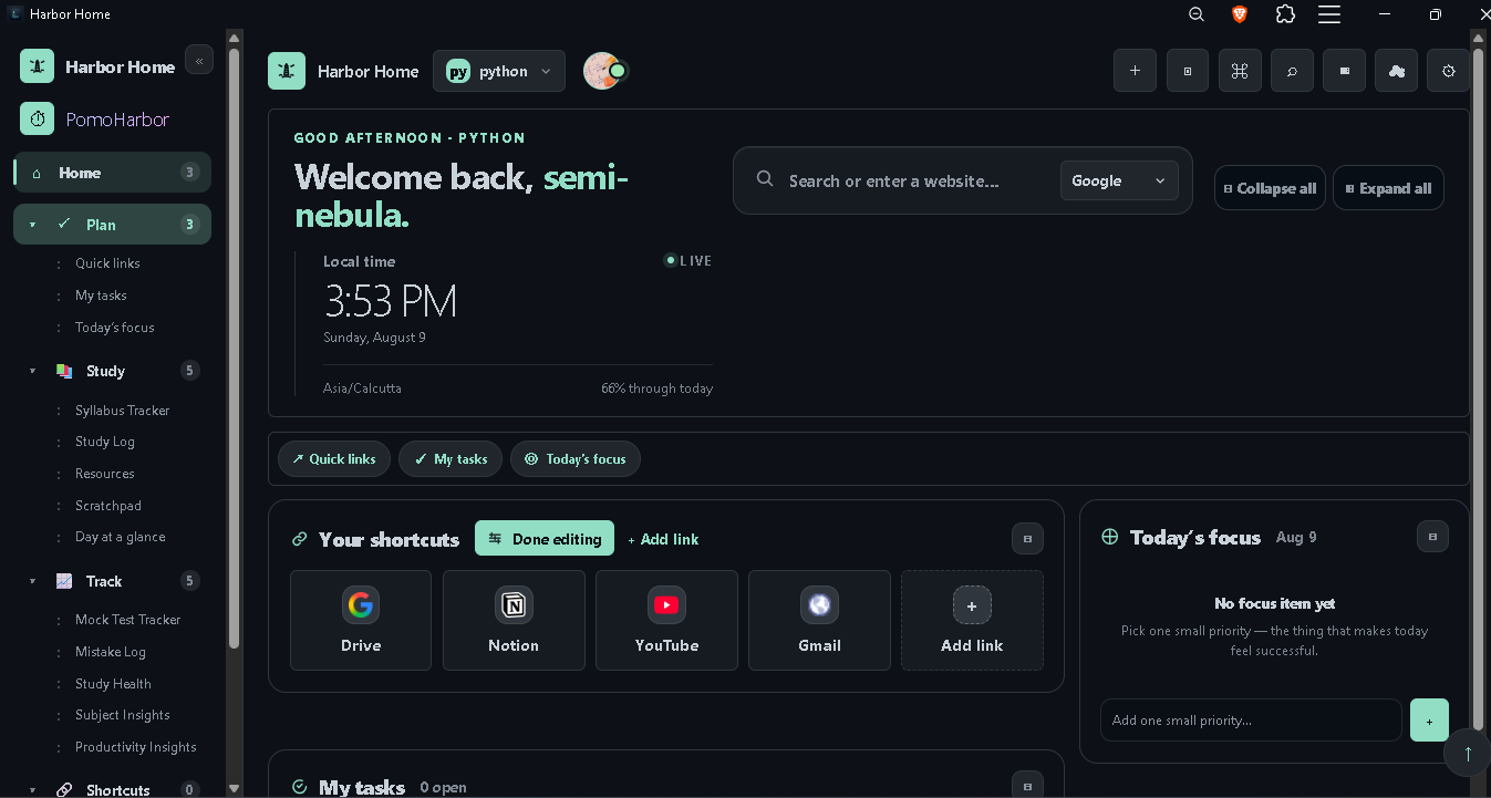 Harbor Home in dark millennial theme